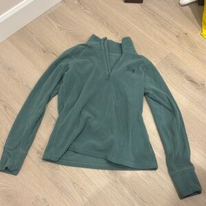 Green fleece quarter zip sweater